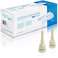 AIESI® Catéter externo de látex para hombre con cinta adhesiva de 25 mm de diámetro envuelto individualmente (Paquete de…